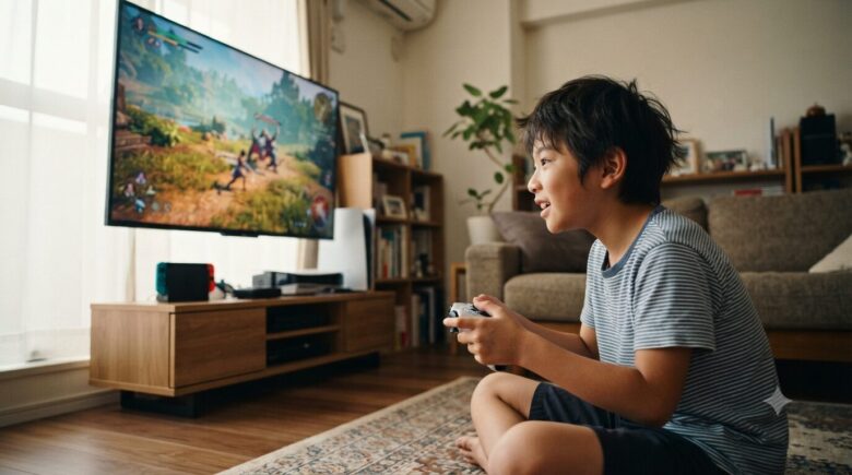 ゲームに夢中な5年生