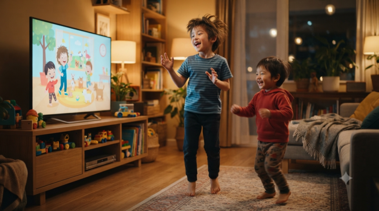 子どもが楽しんで歌ったり、踊ったり。