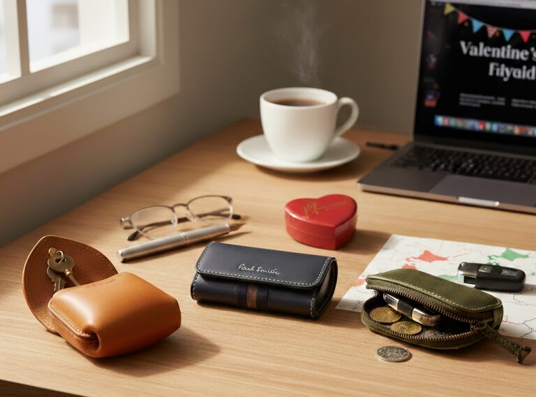 バレンタインに贈るレザーキーケース